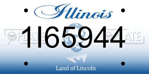 1I65944 Illinois License Plate