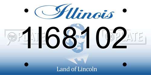 1I68102 Illinois License Plate