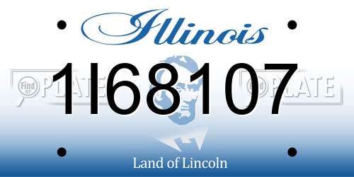 1I68107 Illinois License Plate