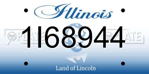 1I68944 Illinois License Plate