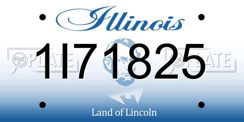 1I71825 Illinois License Plate