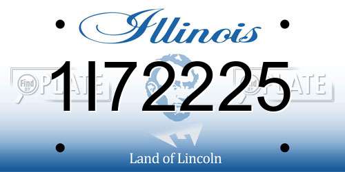 1I72225 Illinois License Plate