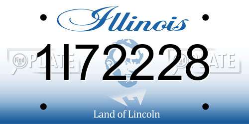 1I72228 Illinois License Plate