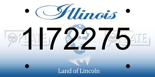1I72275 Illinois License Plate