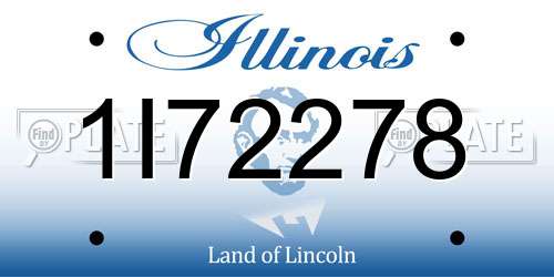1I72278 Illinois License Plate