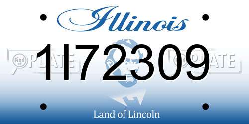 1I72309 Illinois License Plate