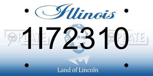1I72310 Illinois License Plate