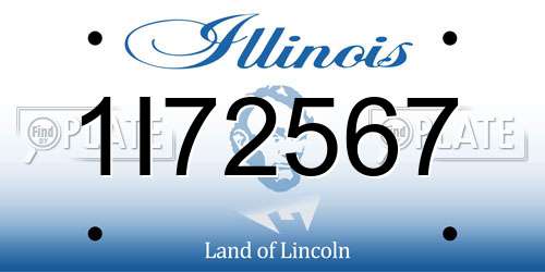 1I72567 Illinois License Plate