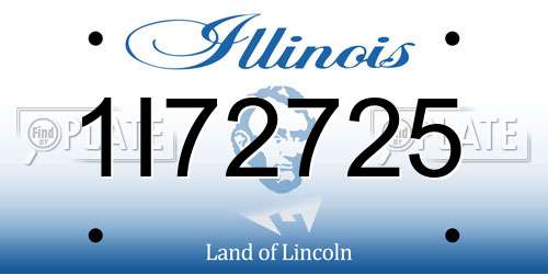 1I72725 Illinois License Plate