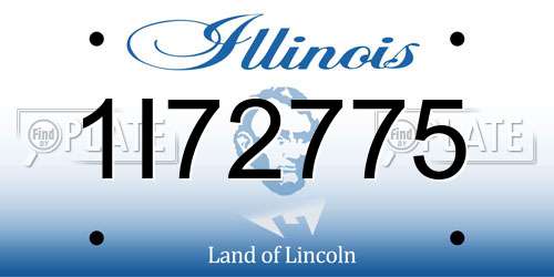1I72775 Illinois License Plate
