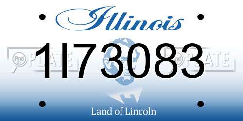 1I73083 Illinois License Plate