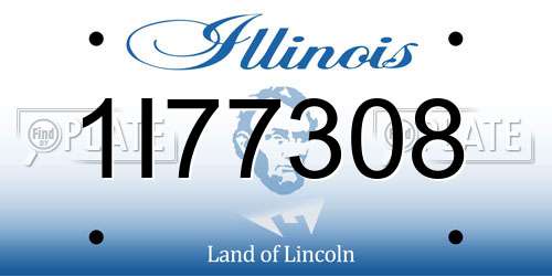 1I77308 Illinois License Plate