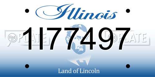 1I77497 Illinois License Plate