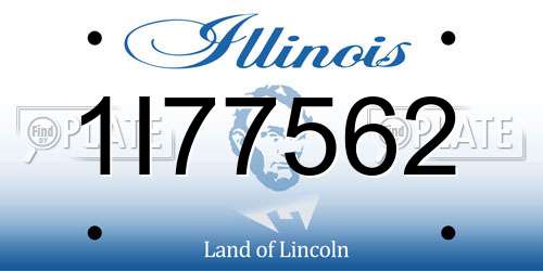 1I77562 Illinois License Plate