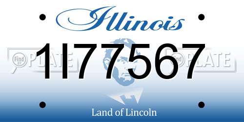 1I77567 Illinois License Plate