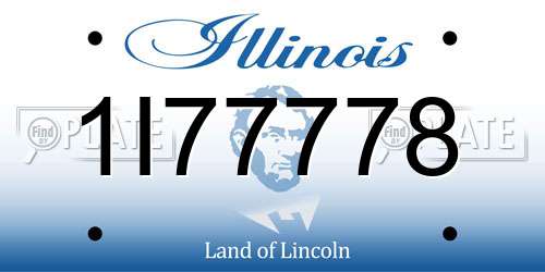 1I77778 Illinois License Plate
