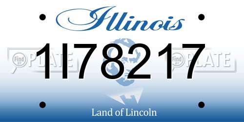 1I78217 Illinois License Plate