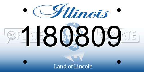 1I80809 Illinois License Plate