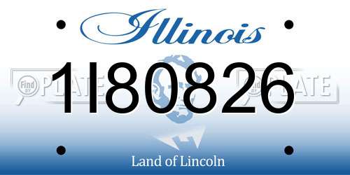 1I80826 Illinois License Plate