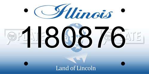 1I80876 Illinois License Plate