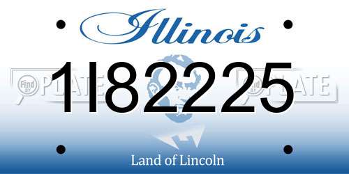 1I82225 Illinois License Plate
