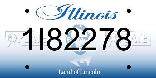1I82278 Illinois License Plate