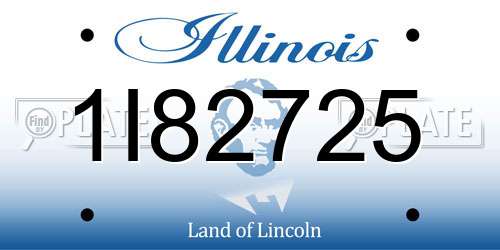1I82725 Illinois License Plate