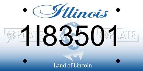 1I83501 Illinois License Plate