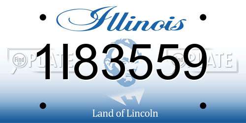 1I83559 Illinois License Plate