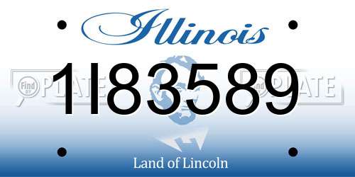 1I83589 Illinois License Plate