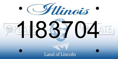 1I83704 Illinois License Plate