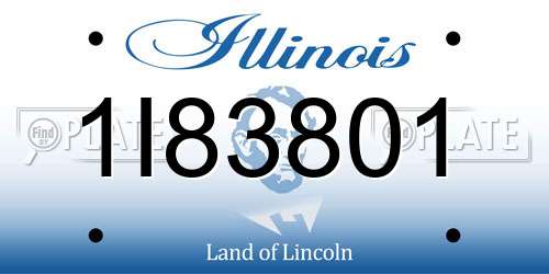 1I83801 Illinois License Plate