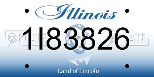 1I83826 Illinois License Plate