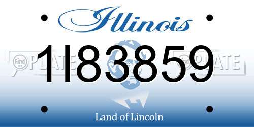 1I83859 Illinois License Plate