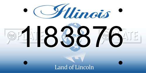 1I83876 Illinois License Plate