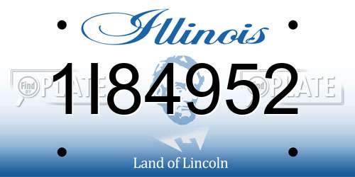 1I84952 Illinois License Plate
