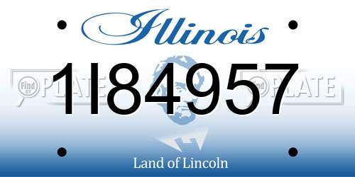 1I84957 Illinois License Plate
