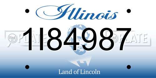 1I84987 Illinois License Plate