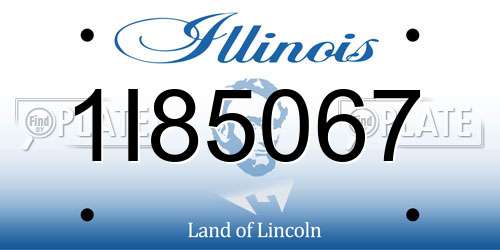 1I85067 Illinois License Plate