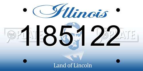 1I85122 Illinois License Plate