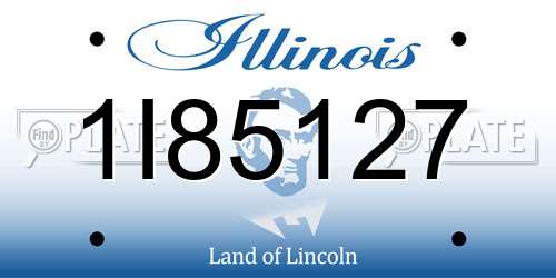 1I85127 Illinois License Plate