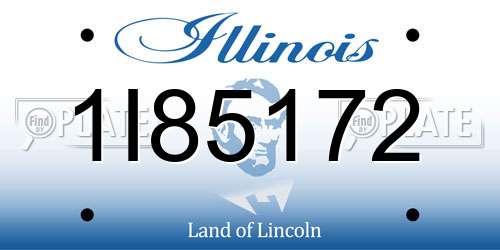 1I85172 Illinois License Plate