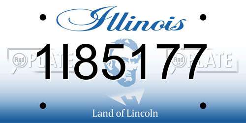 1I85177 Illinois License Plate
