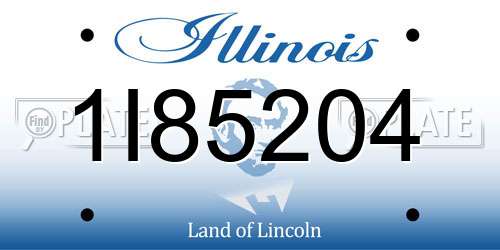 1I85204 Illinois License Plate