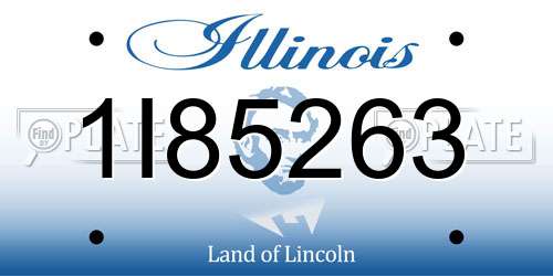 1I85263 Illinois License Plate