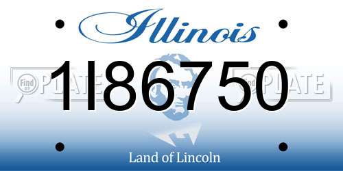 1I86750 Illinois License Plate