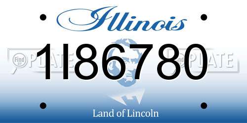 1I86780 Illinois License Plate