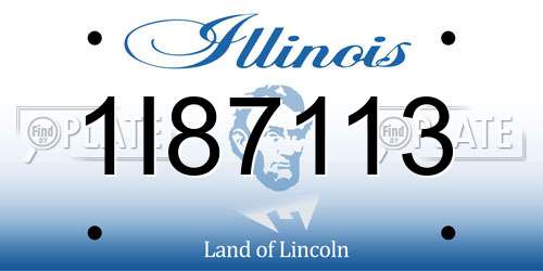 1I87113 Illinois License Plate