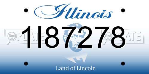 1I87278 Illinois License Plate