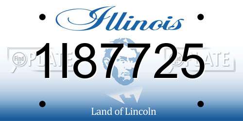 1I87725 Illinois License Plate